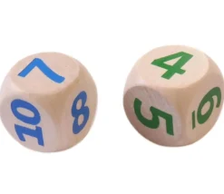 Gros dé CHIFFRES 123456 en bois de 2 cm