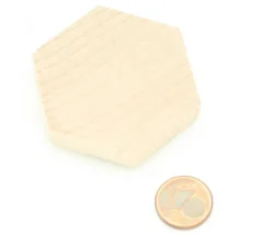 Hexagone plat en bois de 4.5 cm - 45 x 45 x 8 mm