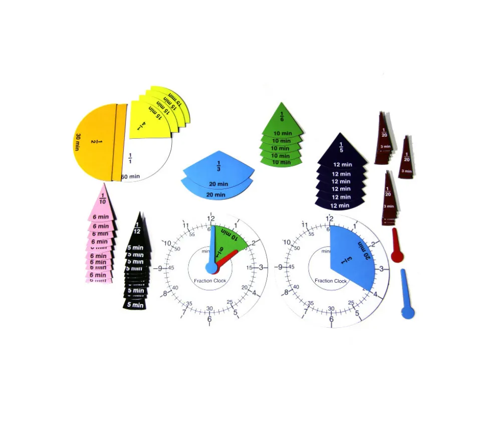 Horloges apprentissage 48 portions minutes et fractions magnétiques