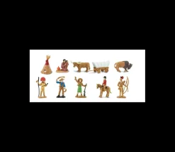 Indiens et cow-boys : 11 figurines de jeu