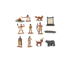 Indiens Powhatans : 12 figurines de jeu