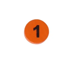 Jeton bois numéro 1 rond plat de 15 x 4 mm orange