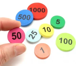 Jeton bois numéro 1000 rond plat de 30 x 4 mm rouge