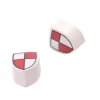 Jeton bouclier rouge/blanc blason en bois 15 x 12 x 8 mm à l'unité