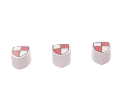 Jeton bouclier rouge/blanc blason en bois 15 x 12 x 8 mm à l'unité