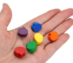 Jeton citrouille / mini pomme pion 1.6 x 1.4 cm en bois à l'unité