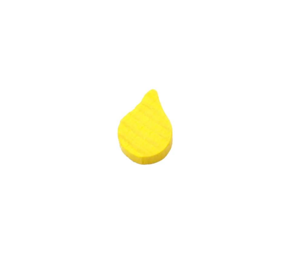 Jeton feuille goutte huile jaune -14 x 10 x 4 mm