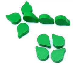 Jeton feuille goutte verte -14 x 10 x 4 mm