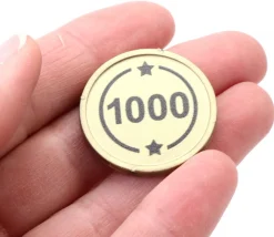 Jeton rond doré 1000 de 2.9 cm
