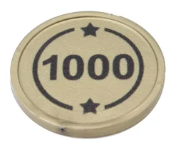 Jeton rond doré 1000 de 2.9 cm