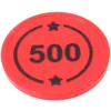 Jeton rond rouge 500 points de 2.9 cm