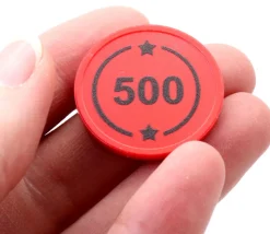 Jeton rond rouge 500 points de 2.9 cm