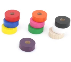 Jeton troué bois 21 x 7 mm pour abaque et jeux pion à l'unité - trou 7 mm