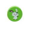 Jeton vert lapin blanc en bois 2.5 cm