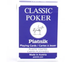 Jeu 54 cartes à jouer poker bleu classic piatnik