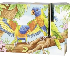 Jeu 12 cubes avec images 6 animaux sauvages - puzzle