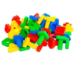 Jeu 64 pièces vis et écrous dans boite plastique