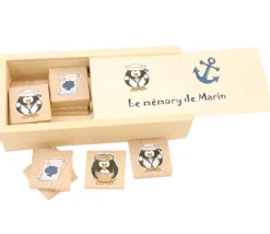 Jeu 24 tuiles mémo en bois vierge à personnaliser 40x40x7 mm