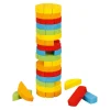 Jeu bois Tour ronde chancelante multicolore - 17 cm