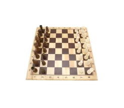 Jeu d'échec en bois complet 29 cm : plateau bois épais + 32 Pièces bois
