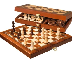 Jeu d'échecs magnétiques 40 cm en bois complet plateau pliable+ 32 pièces