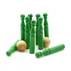 Jeu de 9 Mini Quilles bois en vert 6.5 cm + 2 boules