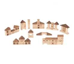 Jeu de construction Ville nature - 70 blocs en bois naturel