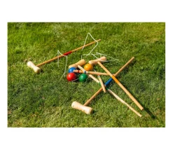 Jeu de croquet adulte/enfant 77 cm en bois 4 joueurs