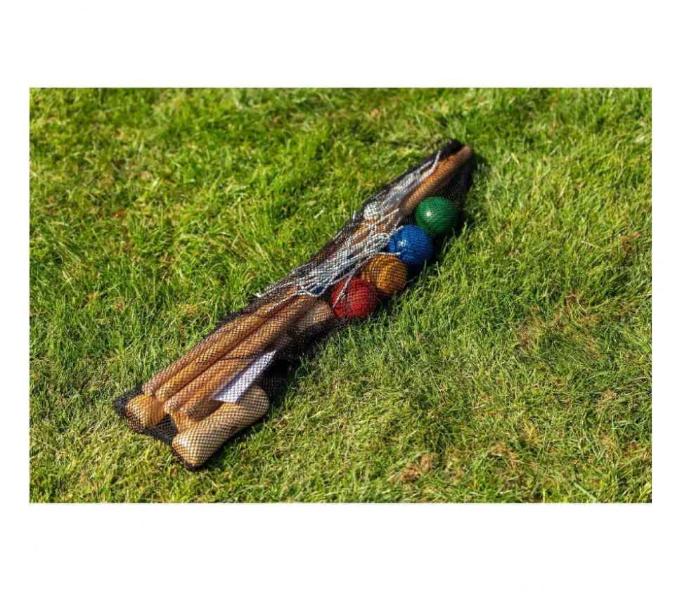 Jeu de croquet adulte/enfant 77 cm en bois 4 joueurs