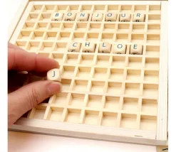 Jeu de cubes lettres en bois 145 pièces - jeu de mots