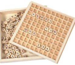 Jeu de cubes lettres en bois 145 pièces - jeu de mots