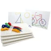 Jeu de laçage : 4 plateaux associables + 16 lacets + 4 crayons