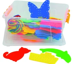 Jeu de laçage animaux et véhicules : 32 formes + 16 lacets