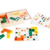 Jeu de logique en bois formes L du tetris