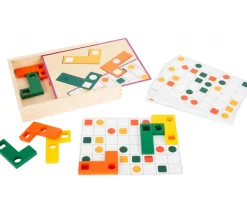 Jeu de logique en bois formes L du tetris