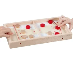 Jeu de palets bois double : Puck hockey et palets-cible 40 x 21.5 cm