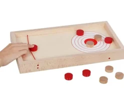 Jeu de palets bois double : Puck hockey et palets-cible 40 x 21.5 cm