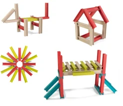 Jeu de poutres emboitables en bois écologique - construction