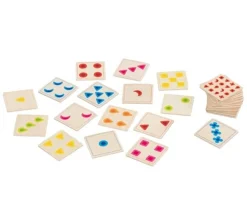Jeu de société bois : formes, couleurs et nombre