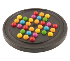 Jeu de solitaire en bois coloré 20 cm de diamètre