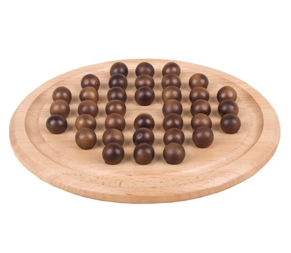 Jeu de solitaire en bois 29 cm