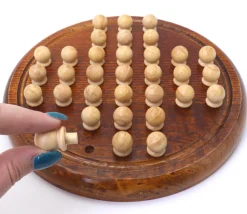 Jeu de solitaire en bois 23.5 cm - fabrication française