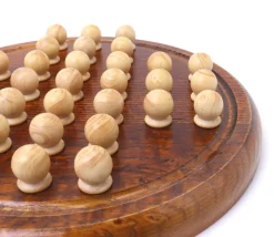 Jeu de solitaire en bois 23.5 cm - fabrication française