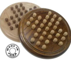 Jeu de solitaire en bois 23.5 cm - fabrication française