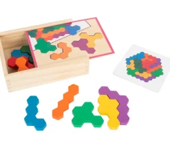 Jeu des Hexagones en bois casse-tête Puzzle