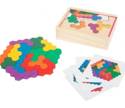 Jeu des Hexagones en bois casse-tête Puzzle
