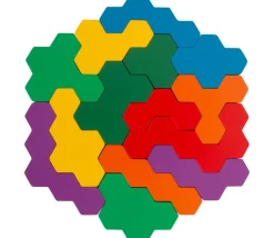 Jeu des Hexagones en bois casse-tête Puzzle