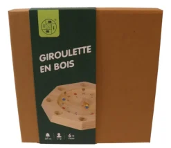 Jeu giroulette bois avec toupie et billes - super roulette