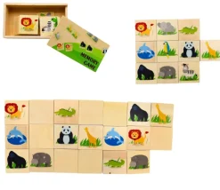 Jeu mémo en bois animaux sauvages