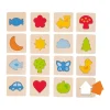 Jeu silhouette en bois formes et objets mémo tactile 32 pièces